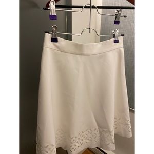 Ann Taylor white flare skirt